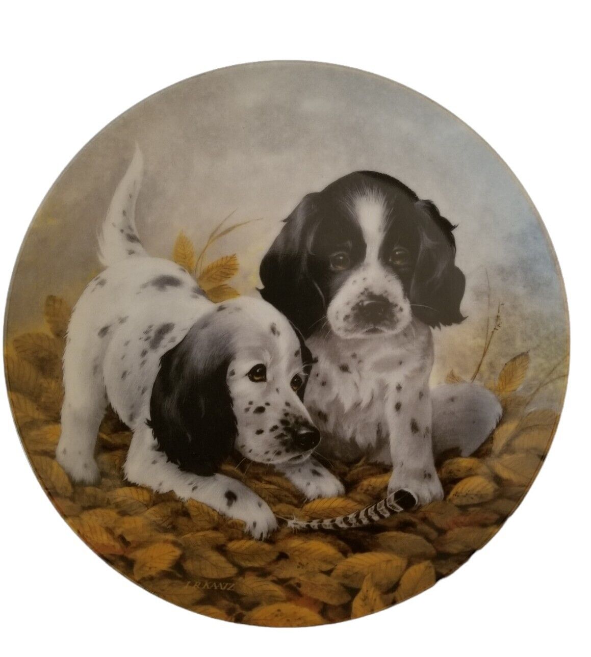 1989 Vintage English Setters Plate Limited Edition Hunting Knowles Puppy