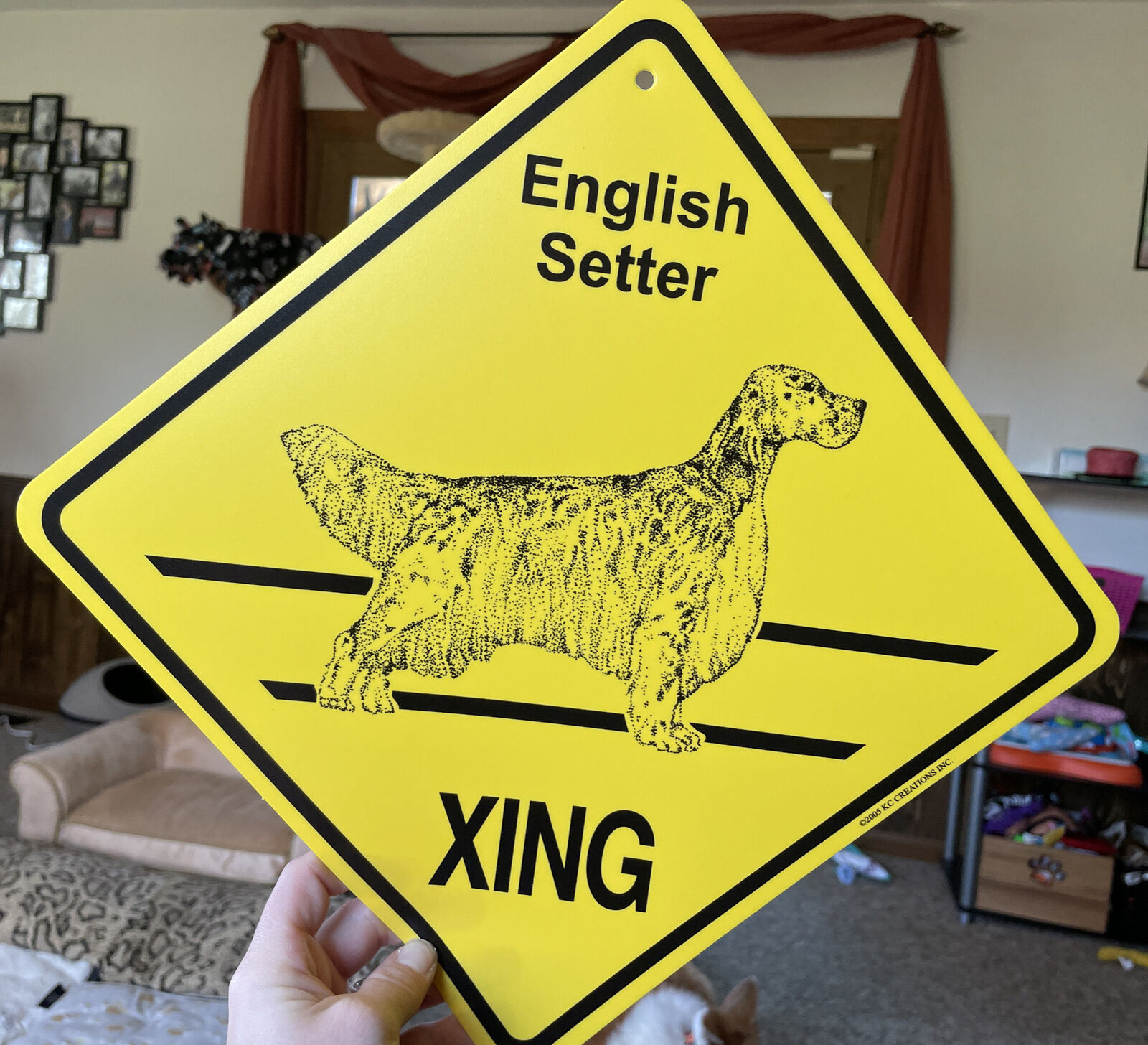 New!! English Setter Dog Crossing Xing Sign, Kc Creations Great Gift!